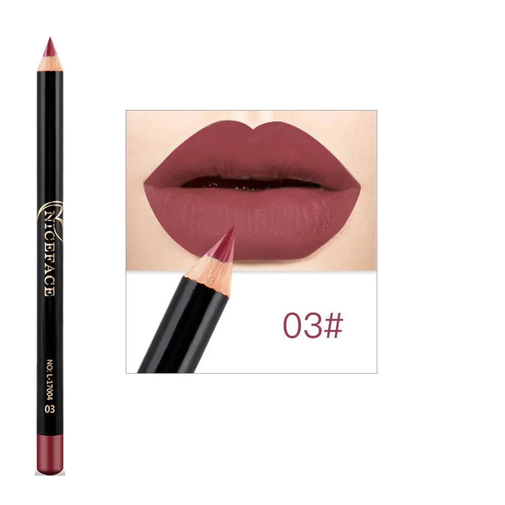 12 Colors Lip Liner Waterproof Matte Lipstick Pencil Contour Lip Makeup Sexy Red Long Lasting Moisturizer Lipliner Cosmetics