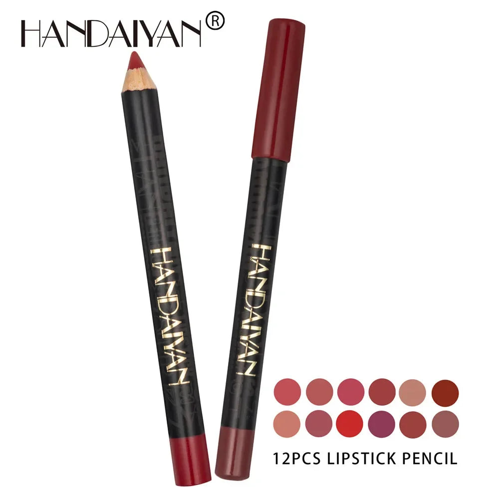 12 Colors Lip Liner Waterproof Matte Lipstick Pencil Contour Lip Makeup Sexy Red Long Lasting Moisturizer Lipliner Cosmetics