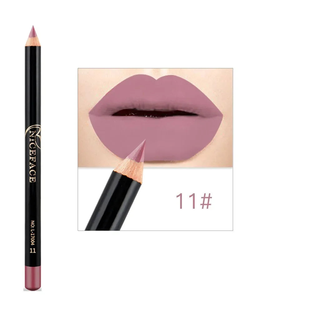 12 Colors Lip Liner Waterproof Matte Lipstick Pencil Contour Lip Makeup Sexy Red Long Lasting Moisturizer Lipliner Cosmetics