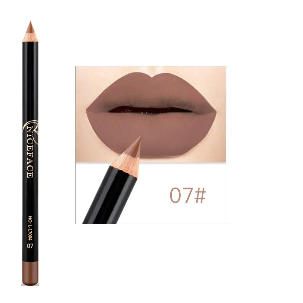 12 Colors Lip Liner Waterproof Matte Lipstick Pencil Contour Lip Makeup Sexy Red Long Lasting Moisturizer Lipliner Cosmetics