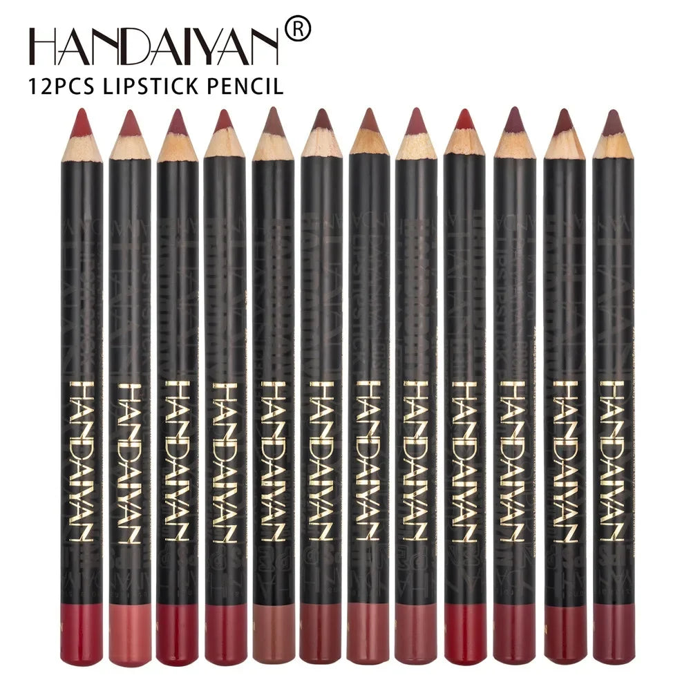 12 Colors Lip Liner Waterproof Matte Lipstick Pencil Contour Lip Makeup Sexy Red Long Lasting Moisturizer Lipliner Cosmetics