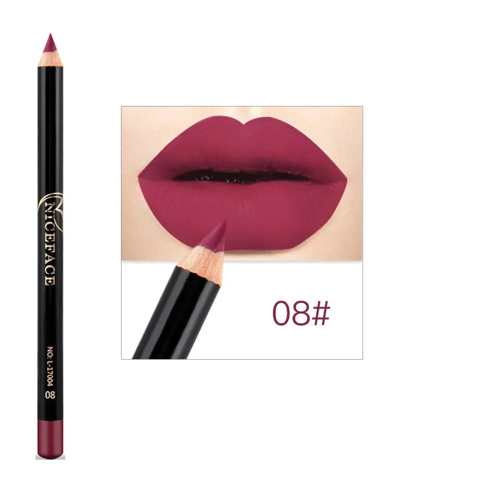 12 Colors Lip Liner Waterproof Matte Lipstick Pencil Contour Lip Makeup Sexy Red Long Lasting Moisturizer Lipliner Cosmetics
