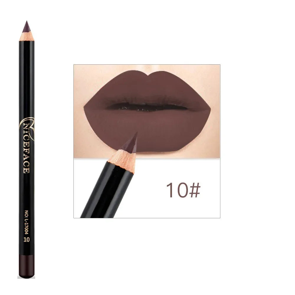 12 Colors Lip Liner Waterproof Matte Lipstick Pencil Contour Lip Makeup Sexy Red Long Lasting Moisturizer Lipliner Cosmetics