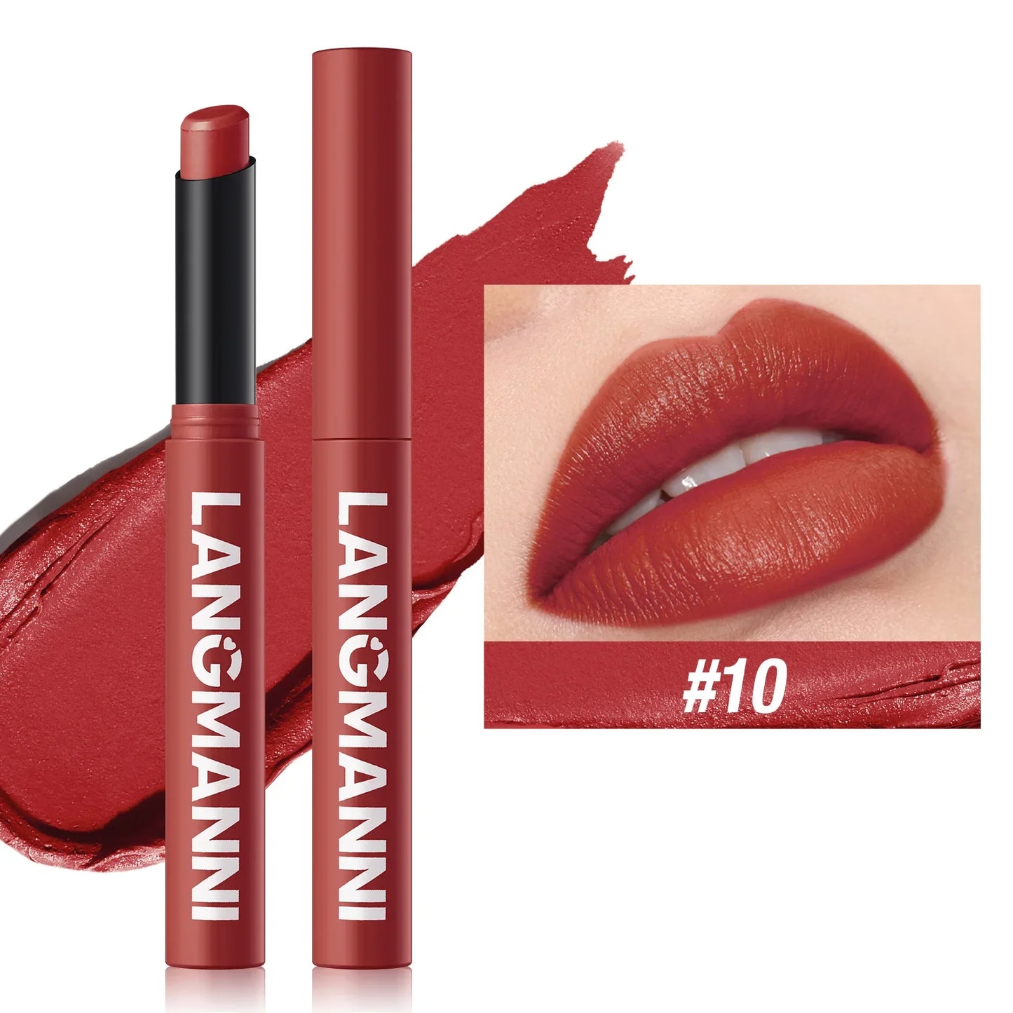 12 Color Matte Lipstick Non-Stick Cup Long-Lasting Velvet Finish Lipstick Pen Smooth Matte Lip Color Waterproof Non-Fading