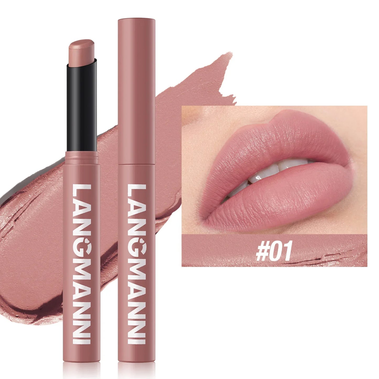 12 Color Matte Lipstick Non-Stick Cup Long-Lasting Velvet Finish Lipstick Pen Smooth Matte Lip Color Waterproof Non-Fading
