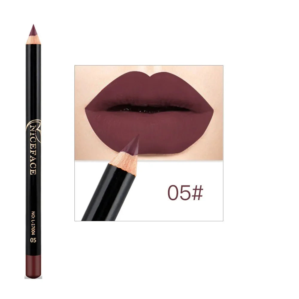 12 Colors Lip Liner Waterproof Matte Lipstick Pencil Contour Lip Makeup Sexy Red Long Lasting Moisturizer Lipliner Cosmetics