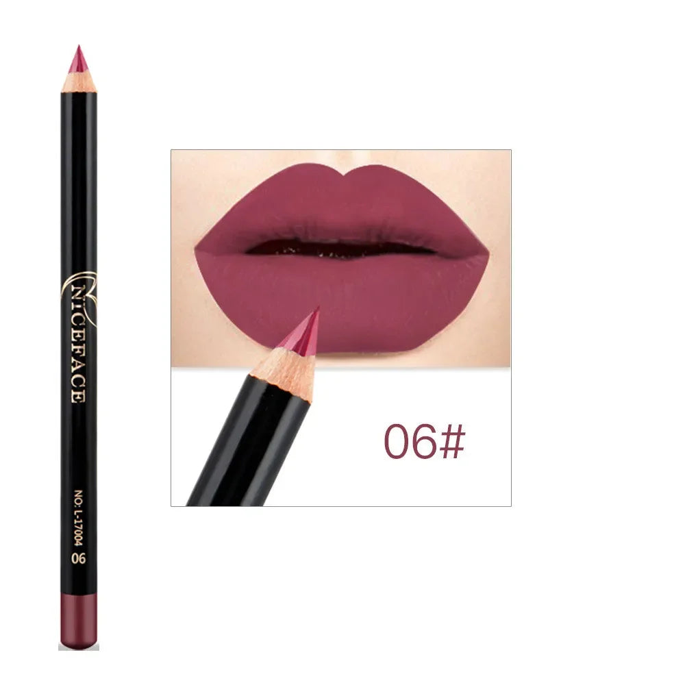 12 Colors Lip Liner Waterproof Matte Lipstick Pencil Contour Lip Makeup Sexy Red Long Lasting Moisturizer Lipliner Cosmetics