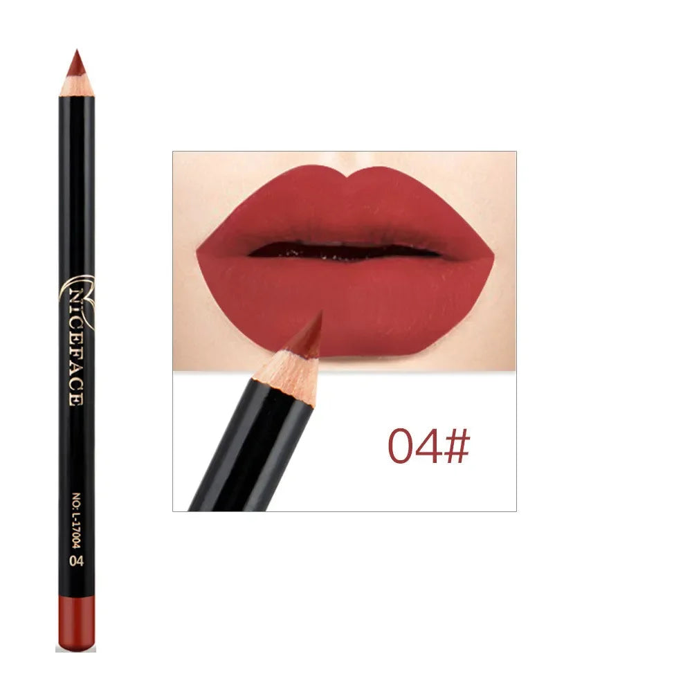 12 Colors Lip Liner Waterproof Matte Lipstick Pencil Contour Lip Makeup Sexy Red Long Lasting Moisturizer Lipliner Cosmetics