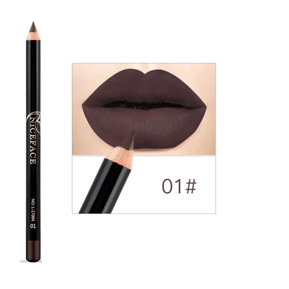 12 Colors Lip Liner Waterproof Matte Lipstick Pencil Contour Lip Makeup Sexy Red Long Lasting Moisturizer Lipliner Cosmetics