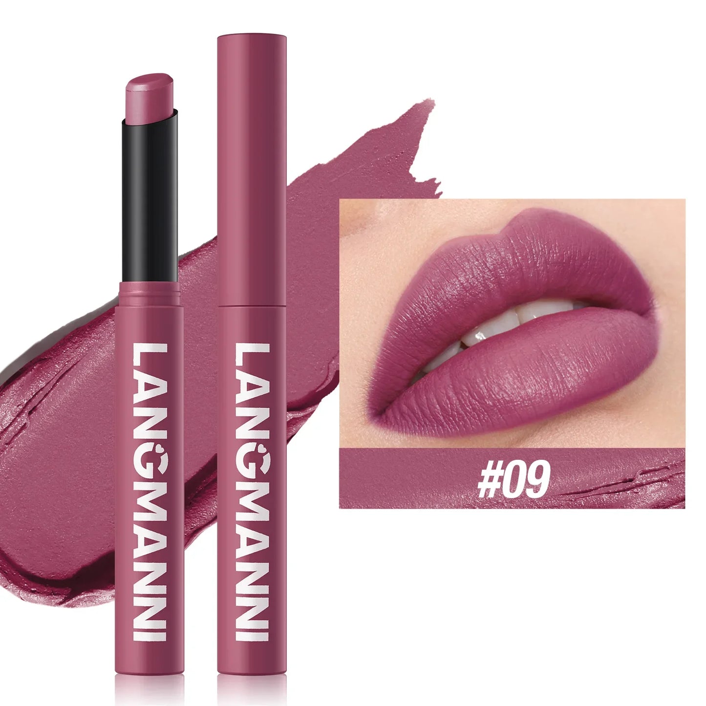 12 Color Matte Lipstick Non-Stick Cup Long-Lasting Velvet Finish Lipstick Pen Smooth Matte Lip Color Waterproof Non-Fading