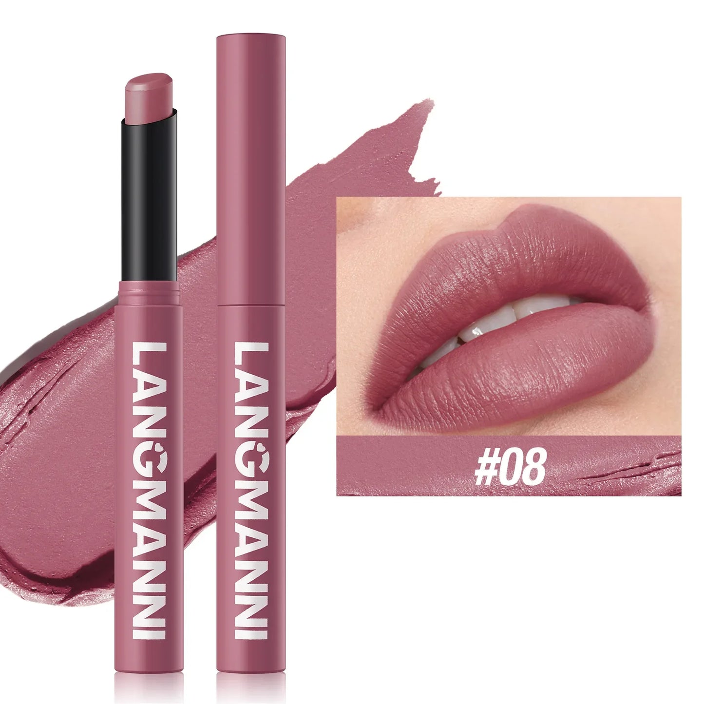 12 Color Matte Lipstick Non-Stick Cup Long-Lasting Velvet Finish Lipstick Pen Smooth Matte Lip Color Waterproof Non-Fading