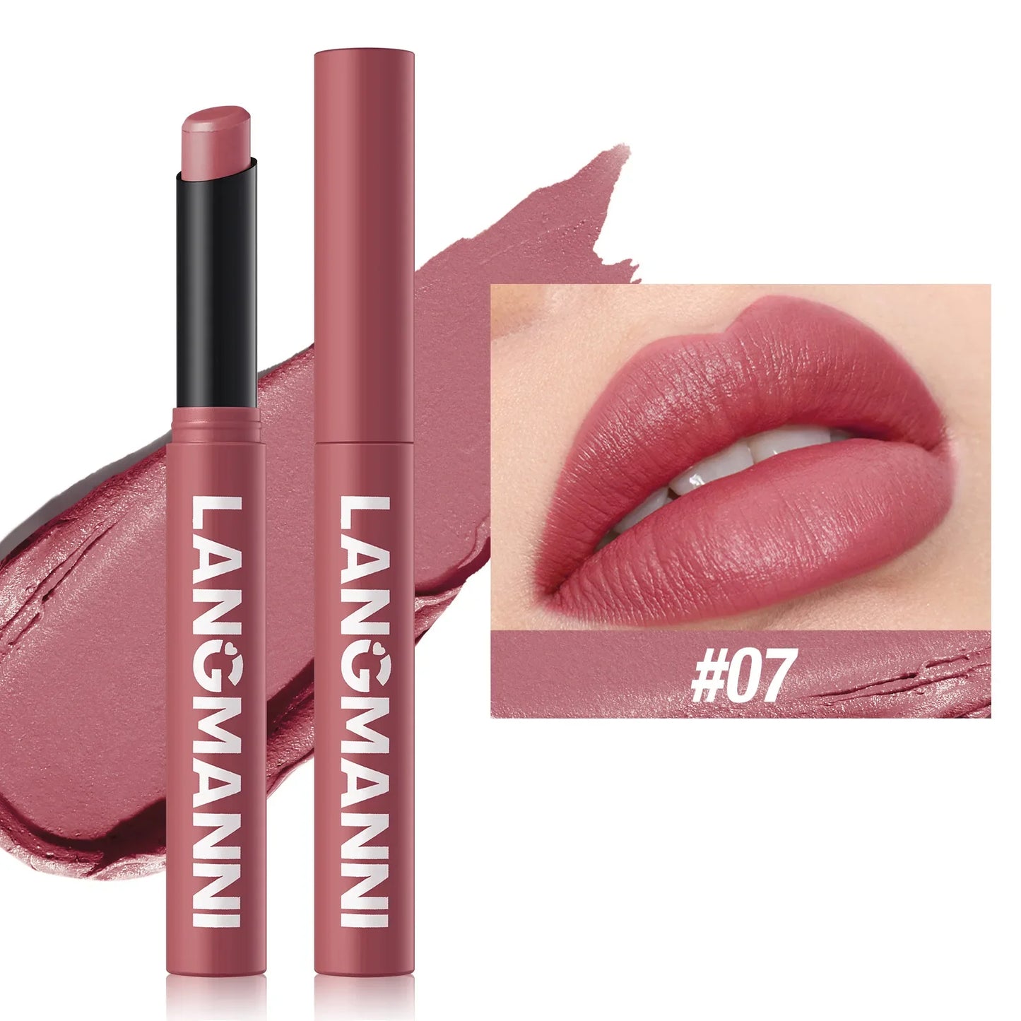 12 Color Matte Lipstick Non-Stick Cup Long-Lasting Velvet Finish Lipstick Pen Smooth Matte Lip Color Waterproof Non-Fading
