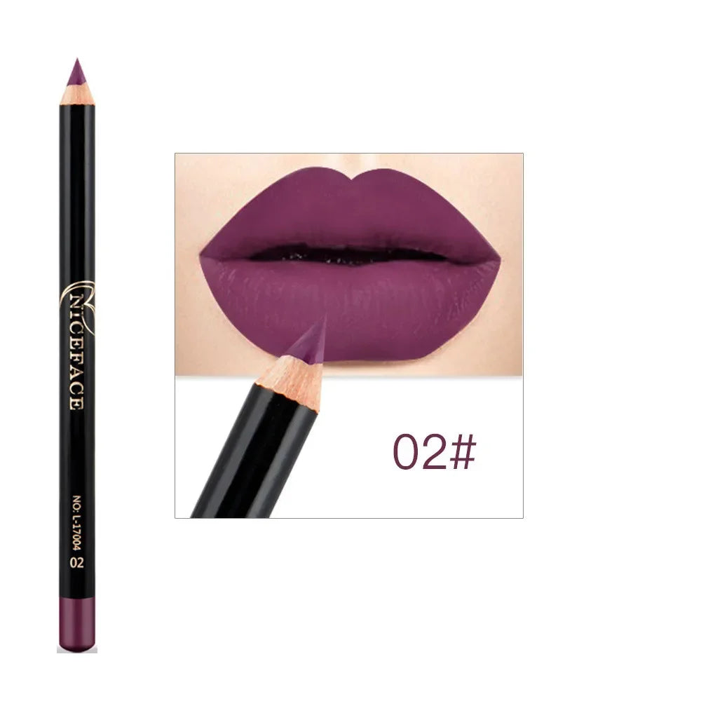 12 Colors Lip Liner Waterproof Matte Lipstick Pencil Contour Lip Makeup Sexy Red Long Lasting Moisturizer Lipliner Cosmetics