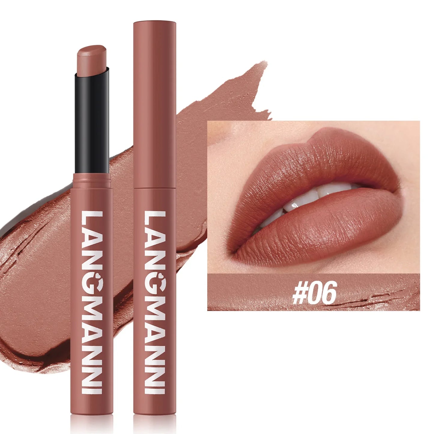 12 Color Matte Lipstick Non-Stick Cup Long-Lasting Velvet Finish Lipstick Pen Smooth Matte Lip Color Waterproof Non-Fading