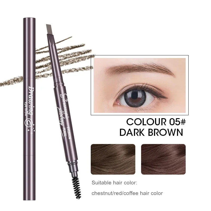 5 Colors Eyebrow Cosmetics Pencil Waterproof Double-headed Eyebrow Tattoo Natural Long Lasting Makeup Paint Eyebrow Pencil