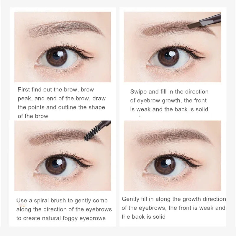 5 Colors Eyebrow Cosmetics Pencil Waterproof Double-headed Eyebrow Tattoo Natural Long Lasting Makeup Paint Eyebrow Pencil